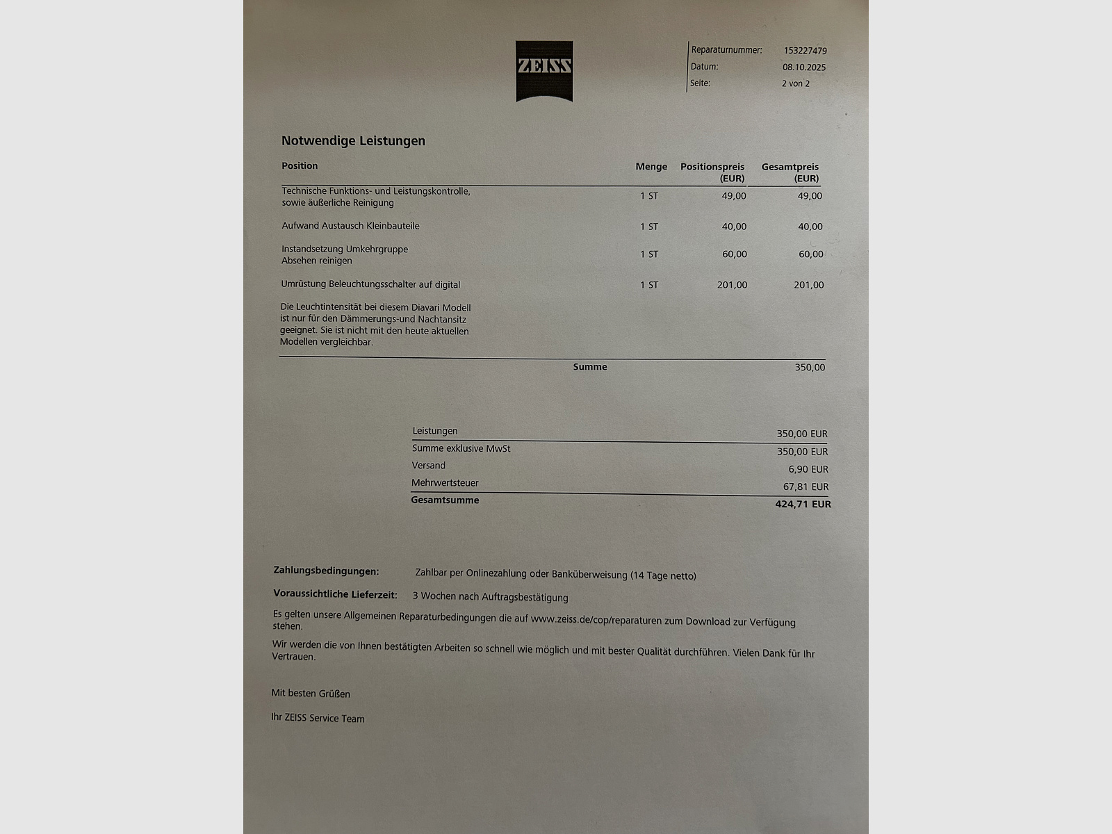 Zeiss Diavari-ZM 3-12 x 56 T*