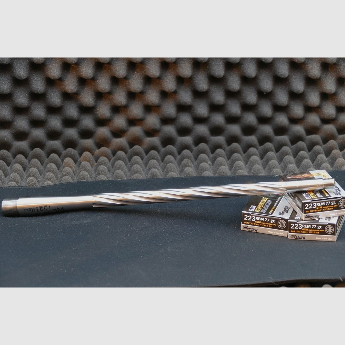 Lothar Walther Custom Lauf mit Matchbehandlung und Helical Flutung in Edelstahl, .223Rem, Drall 9/1