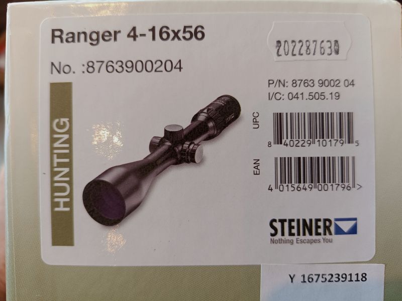 Steiner Ranger 4-16x56 inklusive HexaLock Montage M12/M98