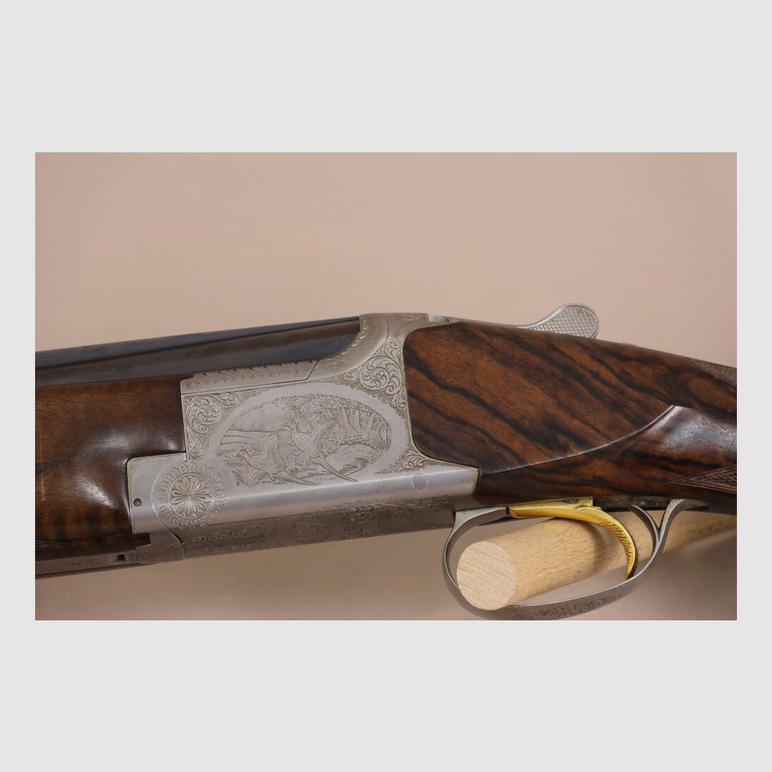 FN B25 Bockdoppelflinte // Gravur // Maserholz // Goldf. Abzug