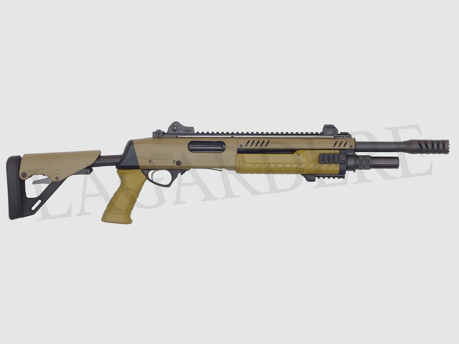 FABARM STF 12 COMPACT 14" TAN RETRACT (MILITÄRISCHE GLATTLaufflinte)