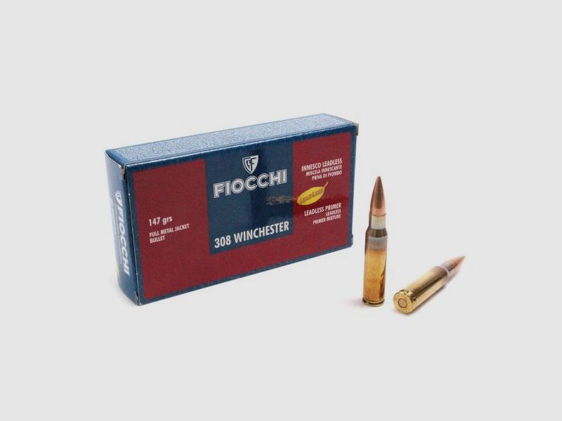 Patronen FIOCCHI .308 WIN FMJ 9,5g. 147 GR Schachtel mit 20
