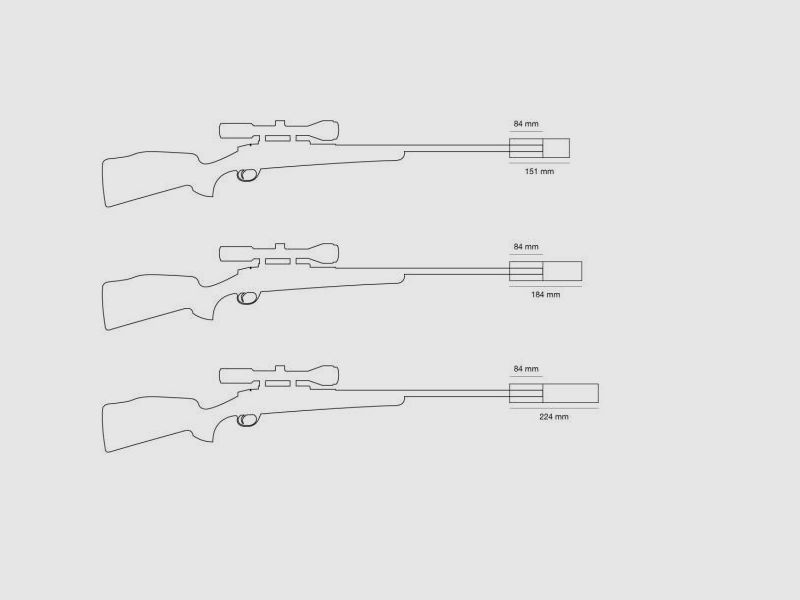 HAUSKEN Schalldämpfer f. EWB-Waffen Jakt JD224 XTRM MKII -Teleskop .338/8,6 Gewinde 18x1 (34+ dB)