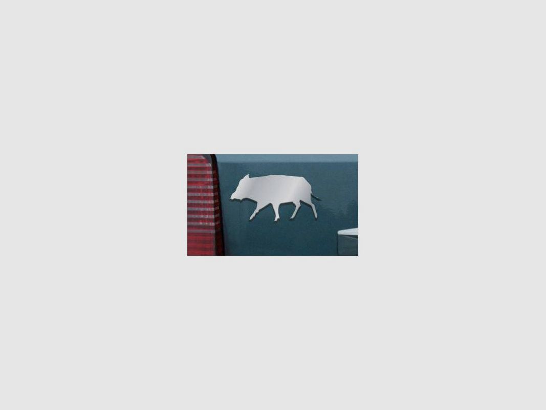 Verchromtes Wildschwein-Logo