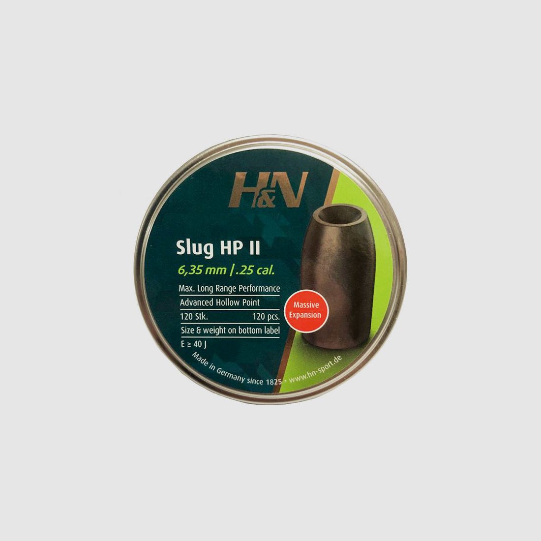 Hohlspitz Diabolos H&N Slug HP II Kaliber 6,34 mm 2,33 g glatt 120 StĂĽck