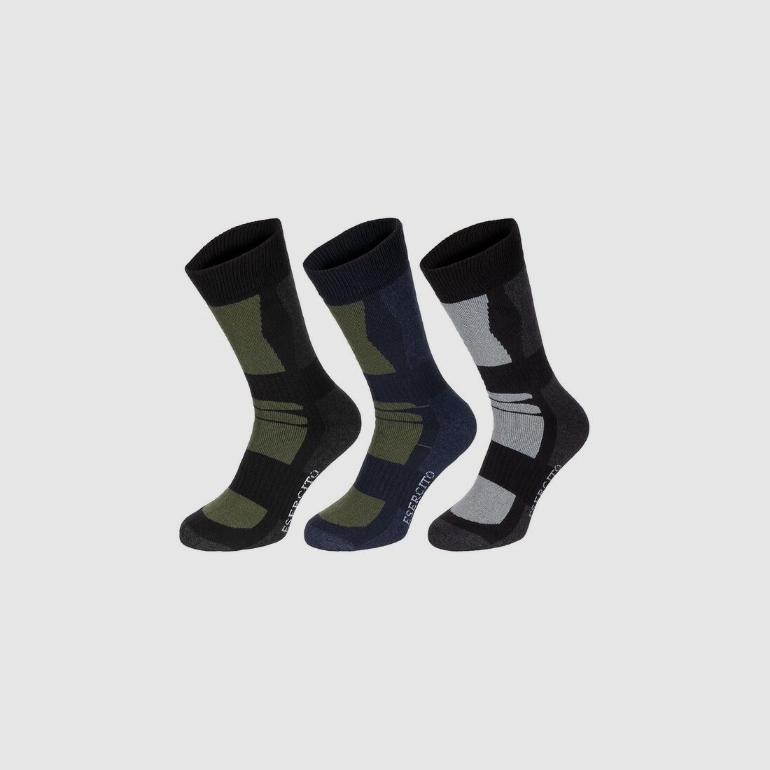 Socken / Strümpfe "Esercito" 3er Pack (39-42) gestreift halblang