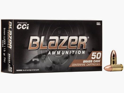CCI Blazer Brass FMJ 115grs. 50pz 9mm Luger