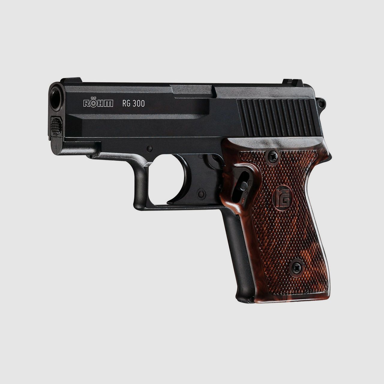 Schreckschuss Pistole RĂ¶hm RG 300 brĂĽniert Kaliber 6 mm Flobert (P18)