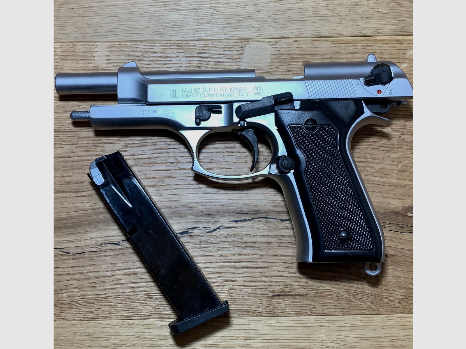 ME (Beretta) Mod. 92 signal pistol 9mm P.A.K. in matte silver by Kimar