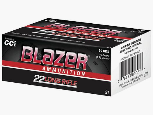 Munición CCI Blazer – .22 LR – 40 grains – LRN