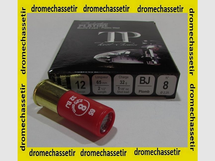boite 10 cartouches calibre 12/65 Tunet TP platine plb 8