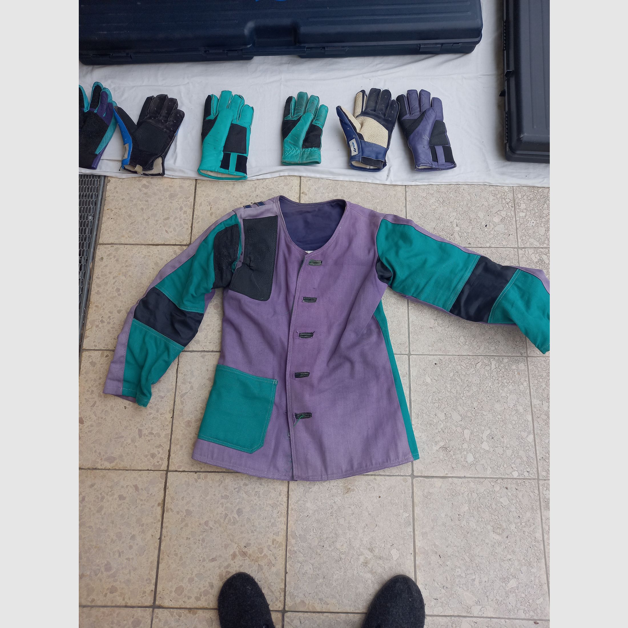 Schießjacke Schießhandschuh Tasche Koffer für Luftgewehr Luftgewehre