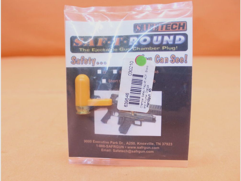 Safe Tech SafeTech Saf-T-Round: Sicherheitspatrone .45Auto Polymer orange/ Messing Long Tab, Bild 1 von 2