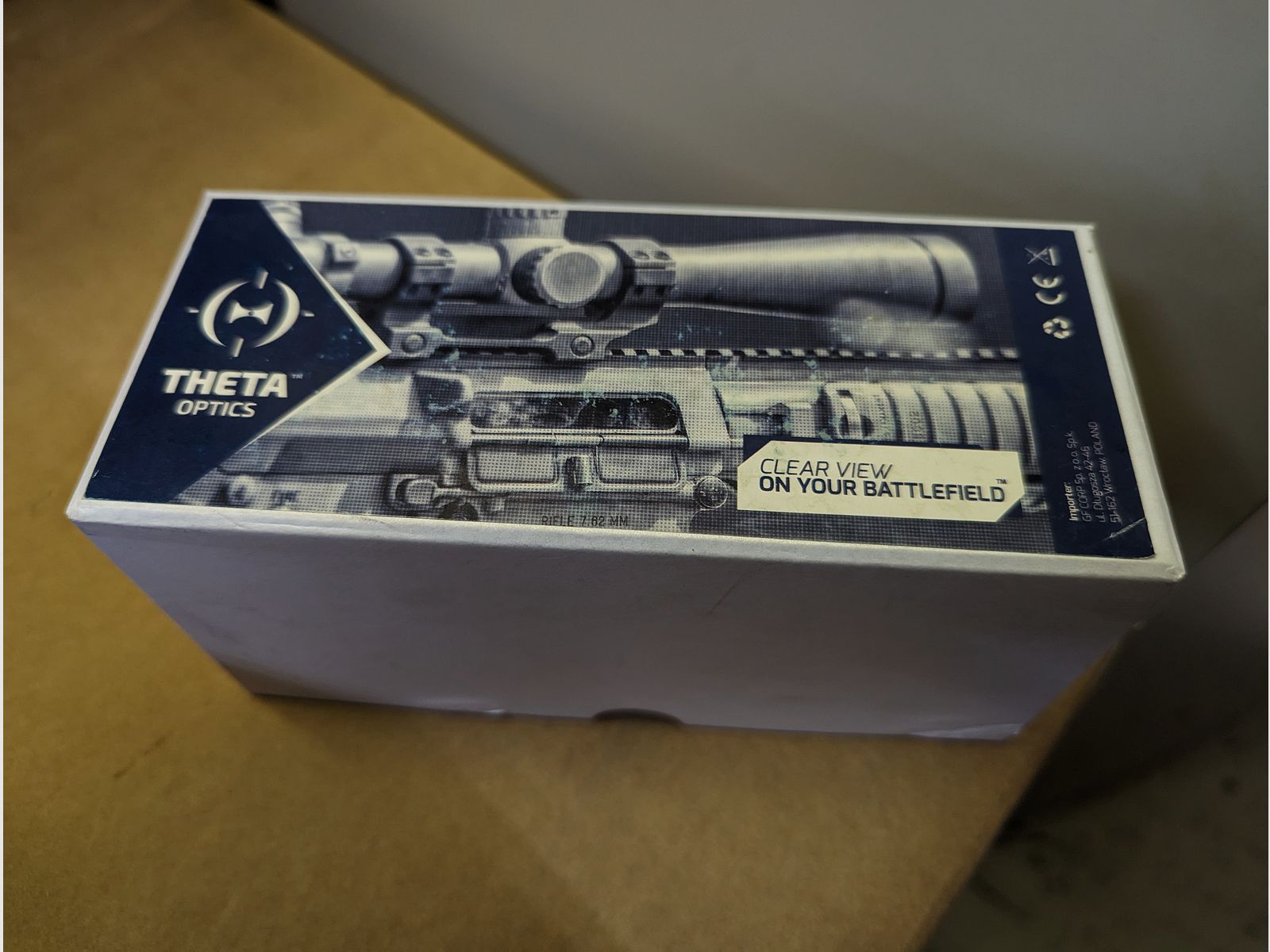 Theta Optics 4x32 Rhino Fiber Scope, schwarzes Zielfernrohr mit rotem Punkt Reflex Leuchtpunktvisier