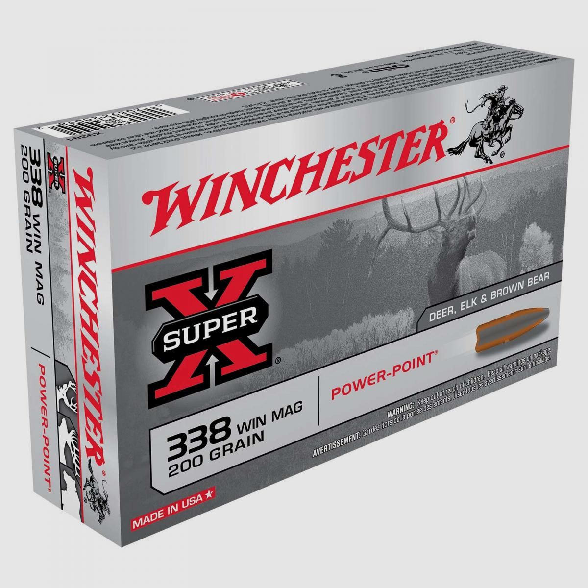 Winchester Super-X .338 Win. Mag. 200GR Power Point 20 Patronen