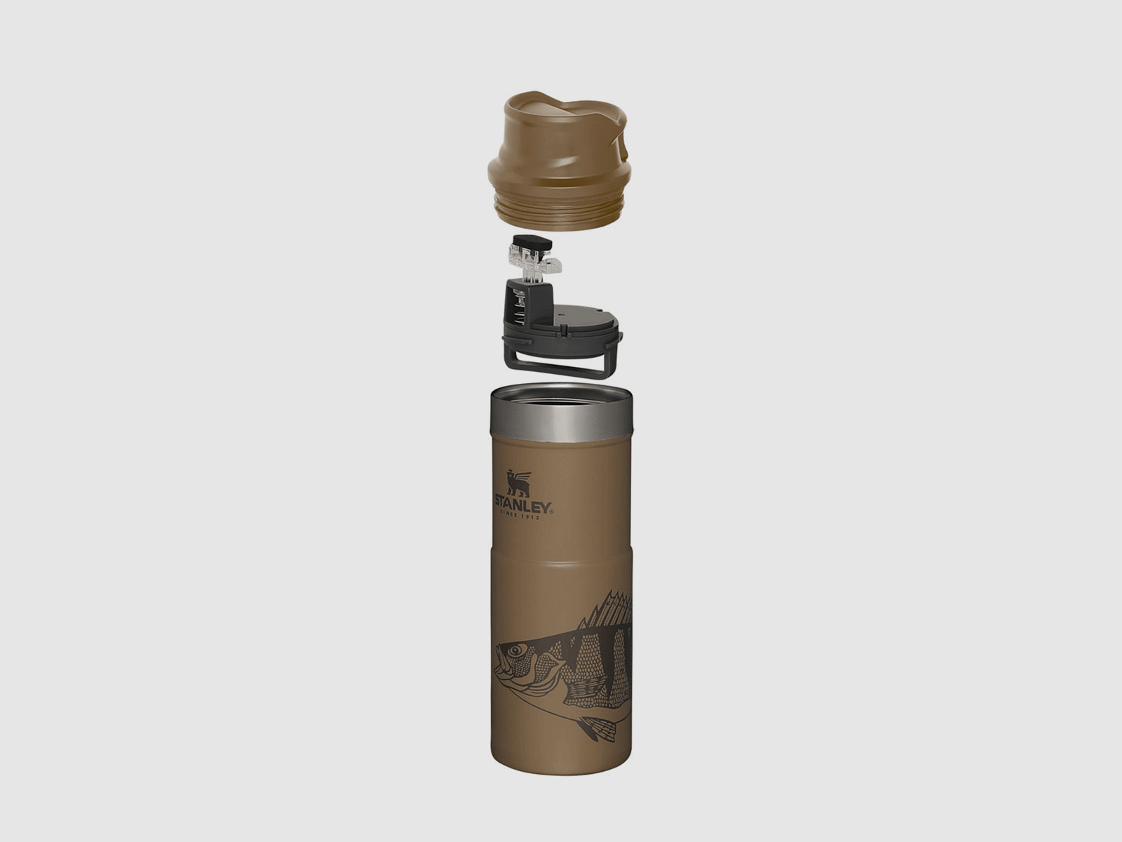 STANLEY – CLASSIC TRIGGER-ACTION TRAVEL MUG 16oz /470ml Peter Perch Tan, image 3 of 4