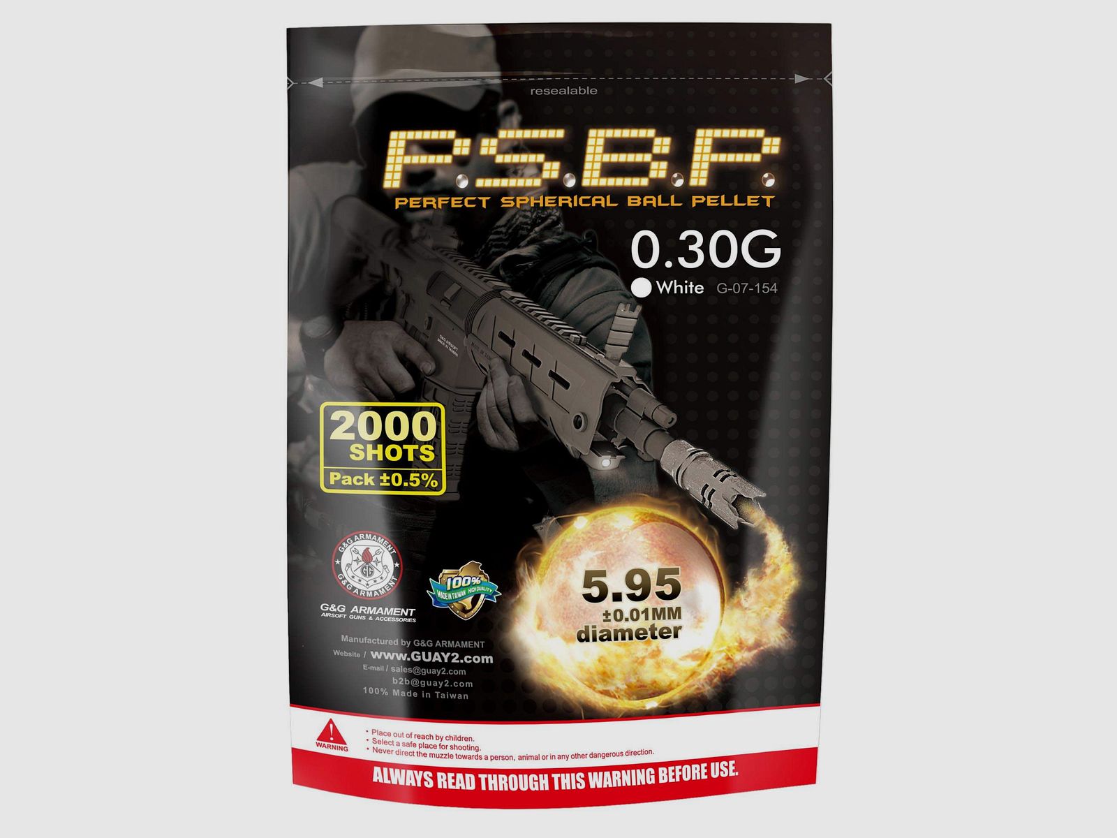 AIRSOFT BBs 6MM 0.30G IN BAG OF 2000