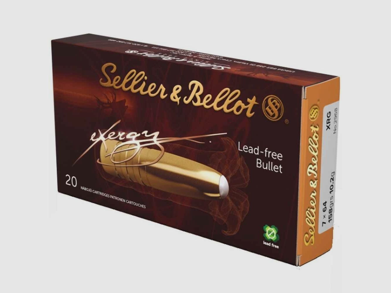 7x64 eXergy lead-free 10.2g/158grs. Sellier & Bellot