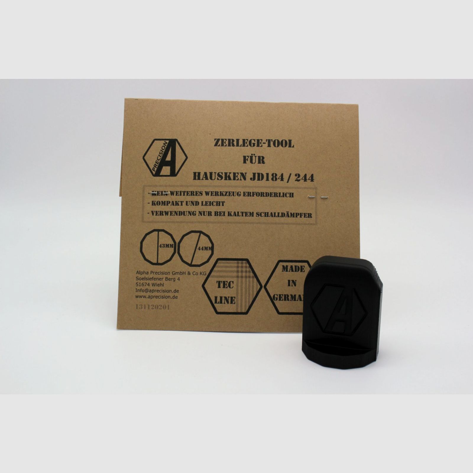 Alpha Precision - Strumento di azzeramento per silenziatore Hausken JD184 / 244