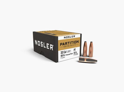 Nosler Partition Geschosse Kal. 30 – 180gr 50 Stk