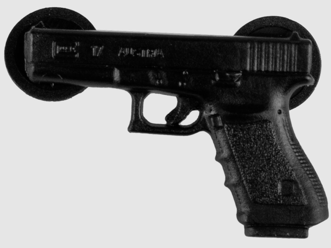 Glock Pin "Pistole" Kunststoff – Schwarz, ca. 20×30 mm