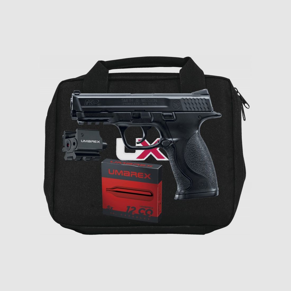 Pack CO2-Pistole S&W MP40 bronziert Kal. 4,50mm BB'S 19 Schuss