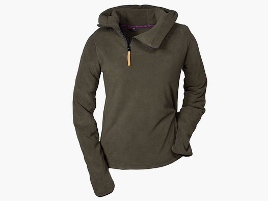 Hubertus Damen Fleece Hoodie  oliv/braun