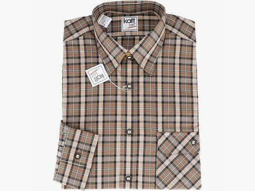 Katt Sport- und Freizeithemd kariert braun langarm 38