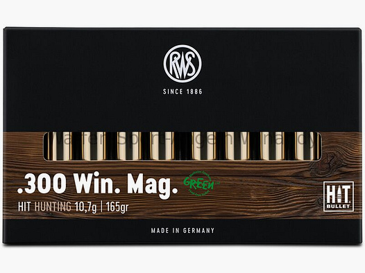 RWS	 300WinMag HIT 10,7/165 Bleifreie Jagdmunition 20er