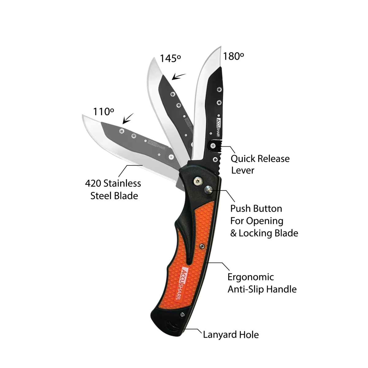 ZESTAW AccuSharp Razor 741C (6szt) pomarańczowy, noże, zdjęcie 4 z 9