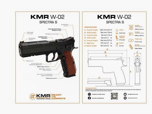 KMR Precision Arms Pistolet Mod. W-02 SPECTRA S OR -5'' 9mmLuger
