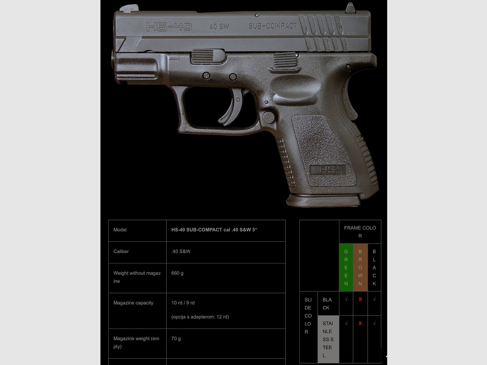 HS PRODUKT / PISTOLA SEMIAUTOMÁTICA / TODOS LOS MODELOS, imagen 6 de 13