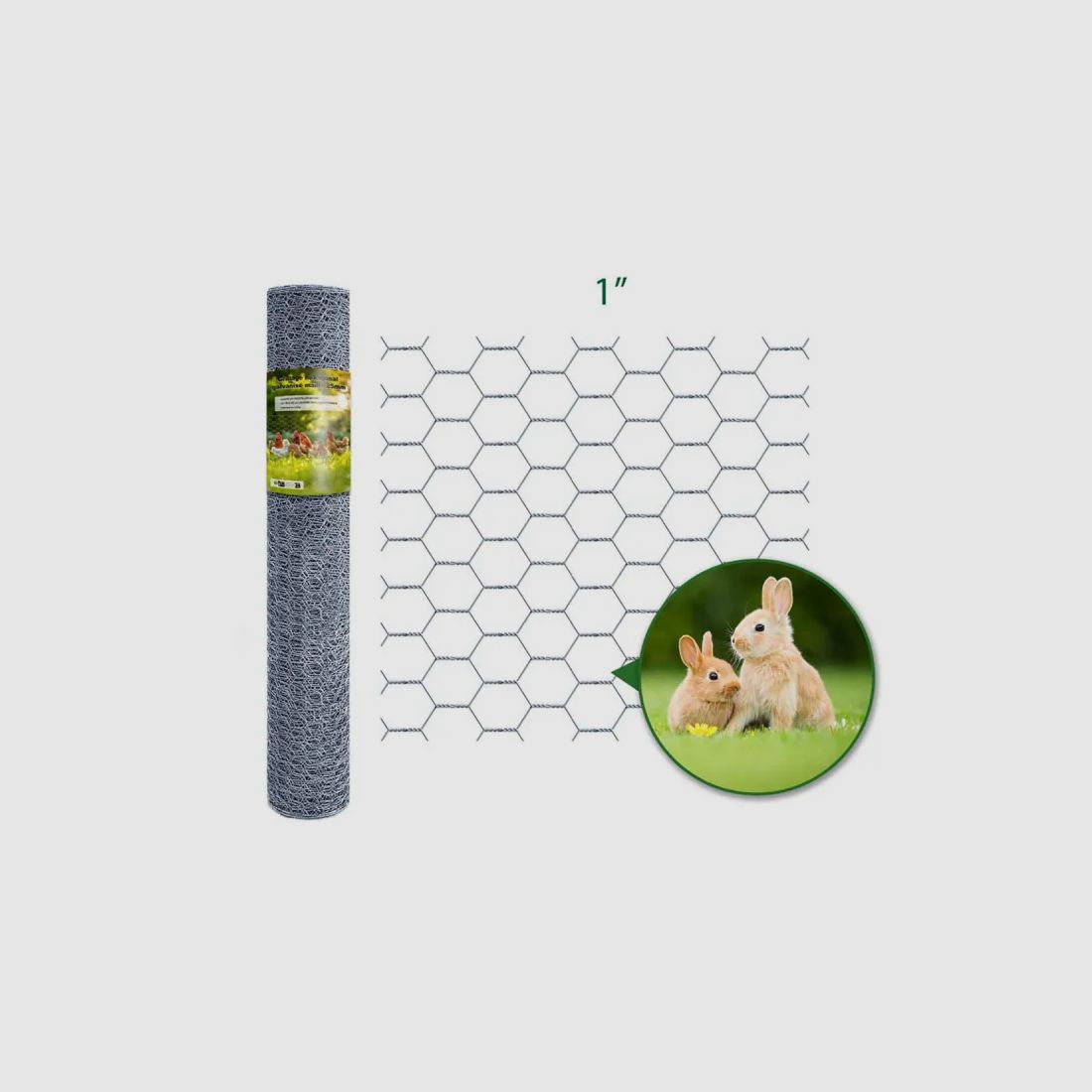 Verzinkter Sechseckzaun Maschenweite 25 mm - Höhe 0,50 m - Rolle von 25 m, Bild 2 von 4