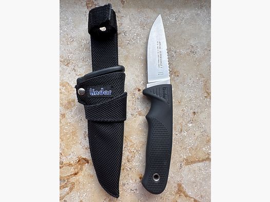 Linder Super Edge 1 ATS 34 Jagdmesser Schwarz