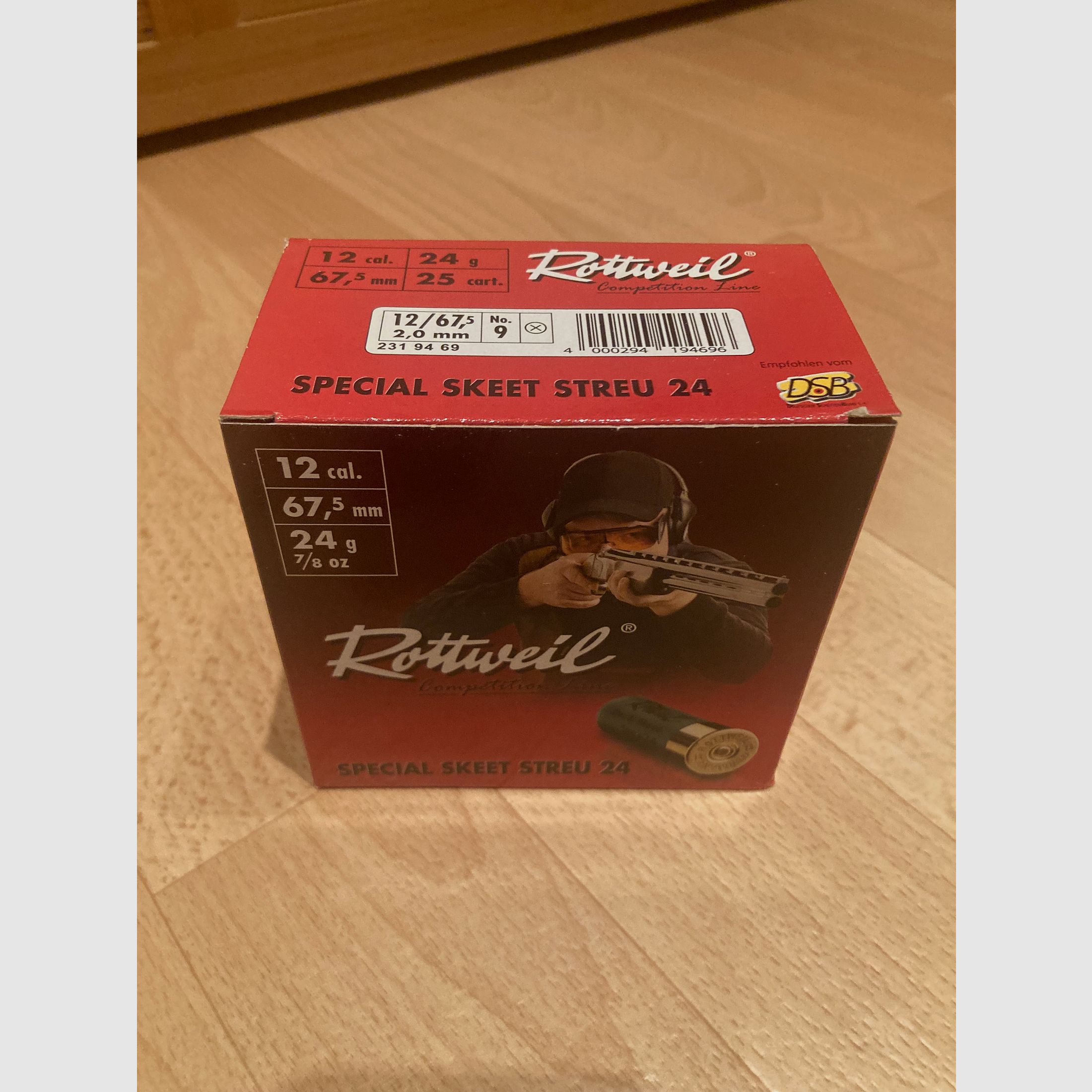 Rottweil Special Skeet Schrot 24, 12/67,5, Nr. 9, 2,0mm, 24g