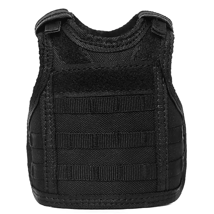 Mini beschermvest voor bierfles / wijnfles / thermosfles - Zwart, afbeelding 2 van 7