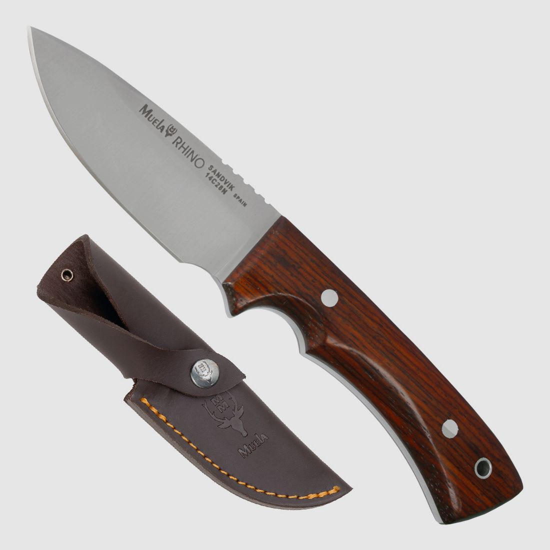 Muela small Rhino Messer mit Lederscheide