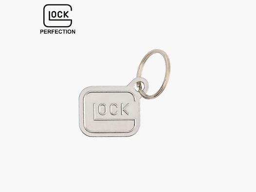 Porte-clés Glock "Logo" - métal chromé - argent - env. 2,8 × 2,4 cm