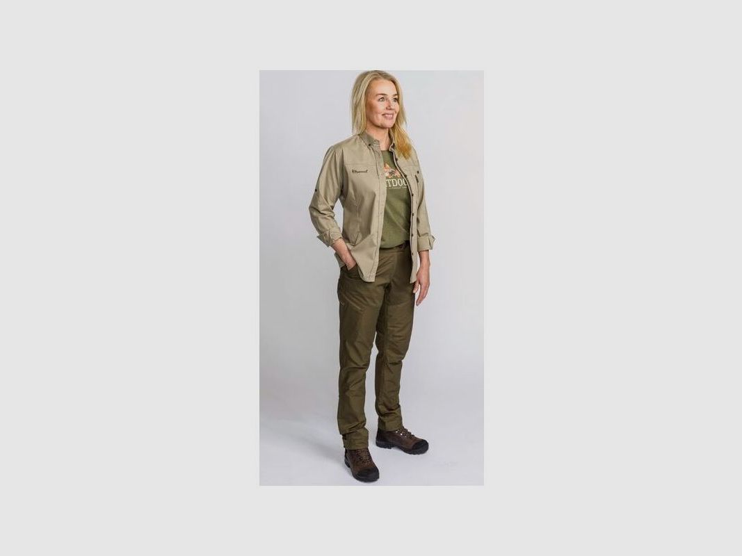 Pinewood Damen Bluse Tiveden TC Stretch Insect Safe Light Khaki