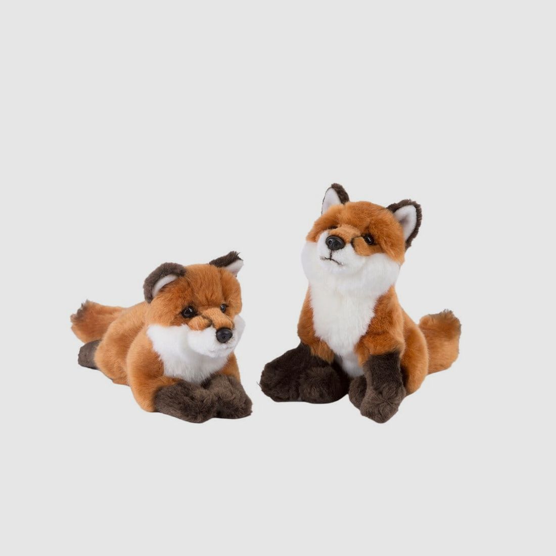 LivingActive Fox Plush Toy Set - 2-piece cuddly toy pair each 28 cm