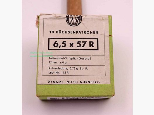 RWS (WZd.Fa.Rottweil) rifle cartridges 6.5x57R