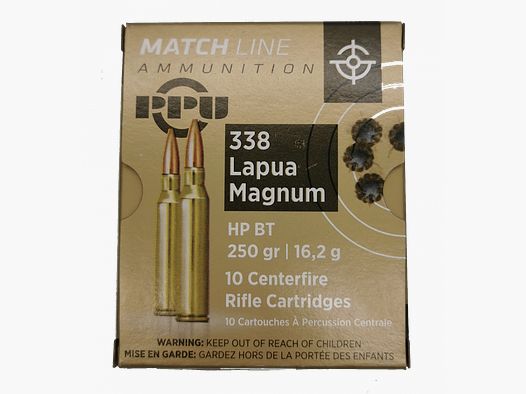 PPU 338 LAPUA MAG MATCH 250 GRS / 16,2 G HPBT 10 STK