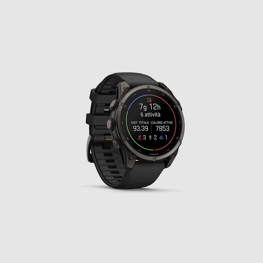 UHR – GARMIN – FĒNIX® 9 | 47MM | Titan DLC Carbon Grau mit schwarzem Silikonarmband, Bild 3 von 13