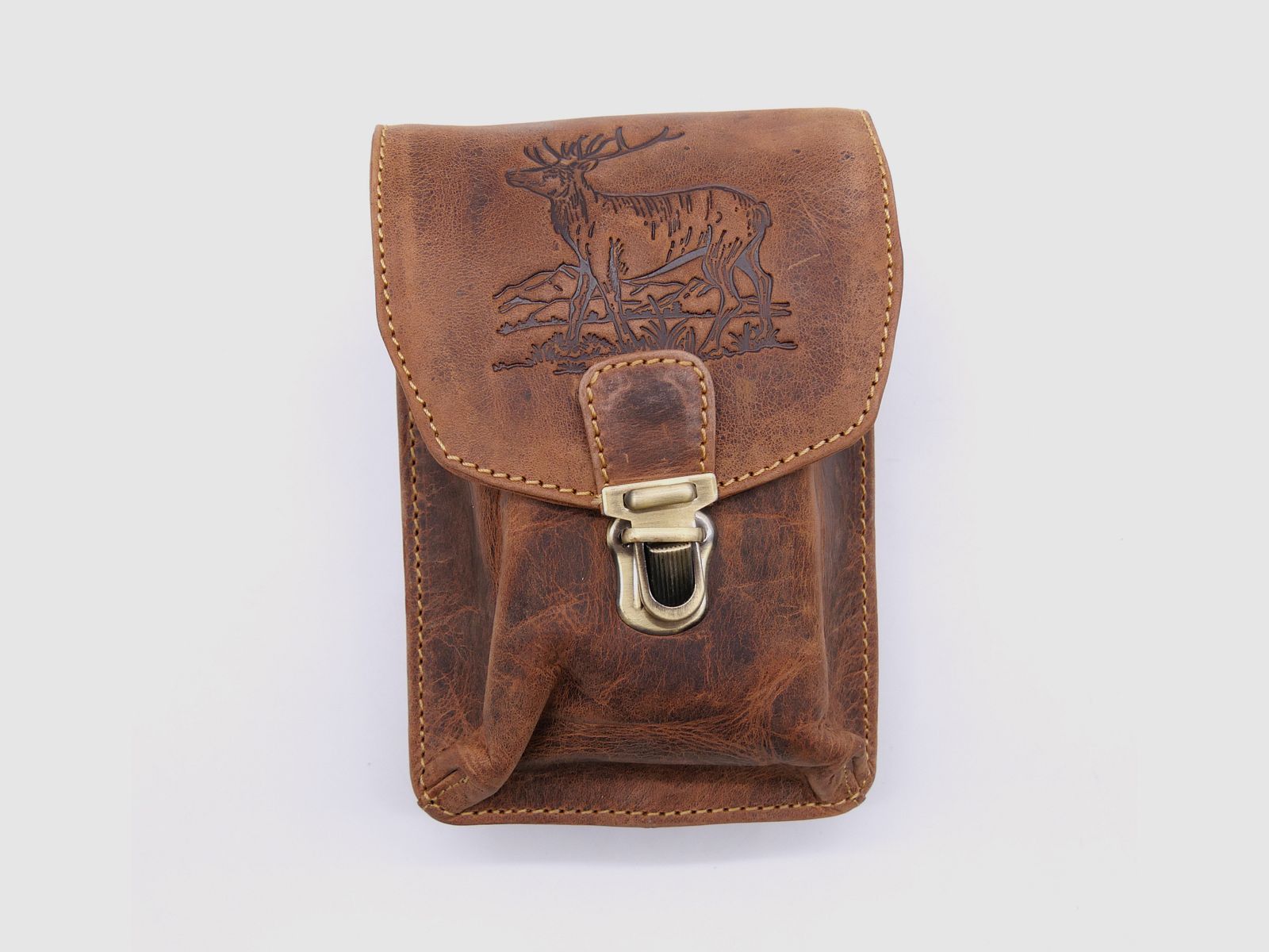 Greenburry Leder Gürteltasche Vintage Hirsch braun 1754H-STAG3-25