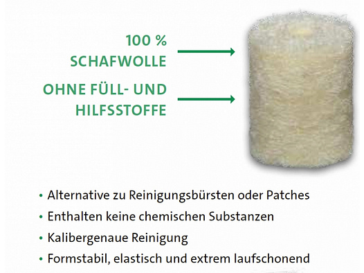 150x BALLISTOL Reinigungsfilze Filzreiniger KLASSIK Cal. 50 100% Schafwolle formstabil #23240 12,7MM