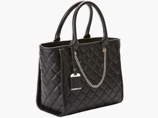 Borsa in stile tote trapuntato nera