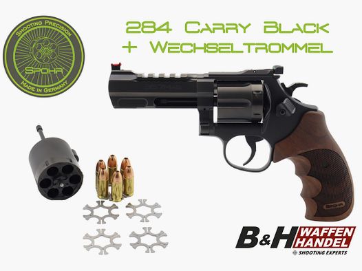 Spohr  284 Carry Black 4 Zoll Revolver mit Wechseltrommel 9mm Made in Germany