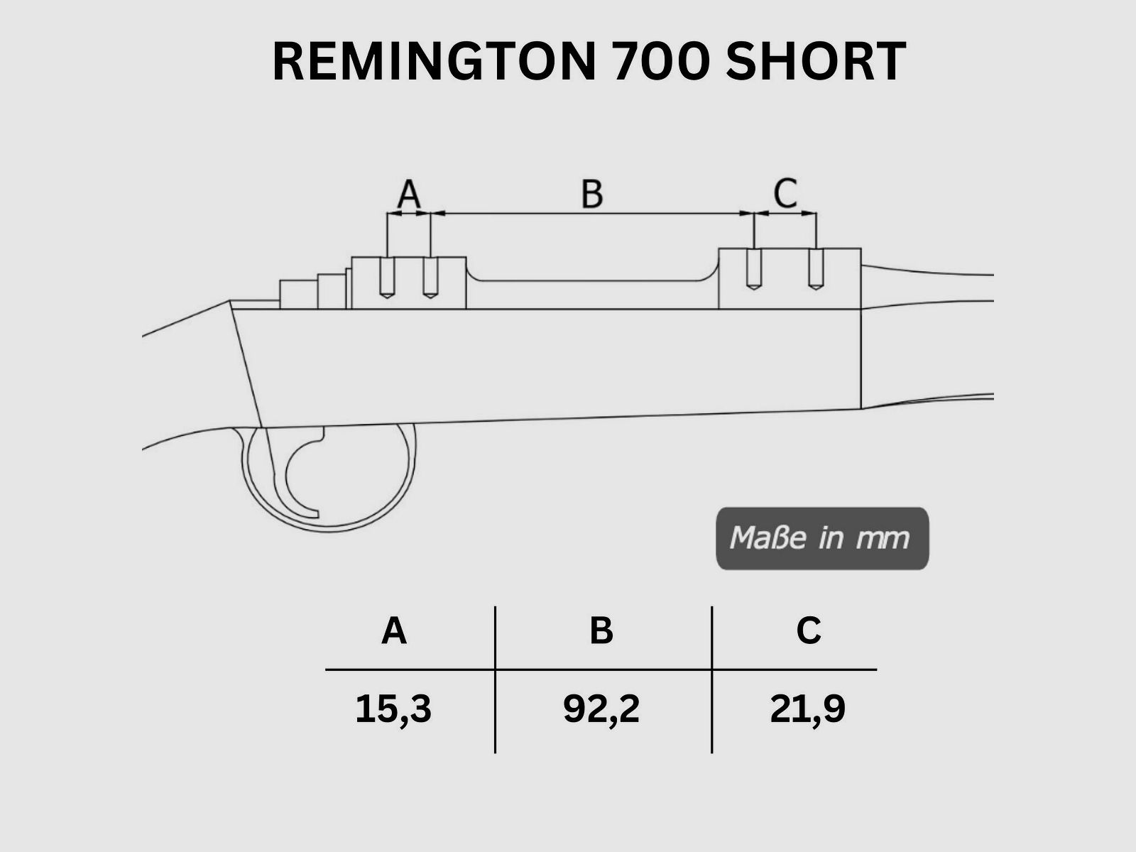 Rifle Doc Picatinny Weaver STAHL Schiene für REMINGTON 700 SA (Short Action)