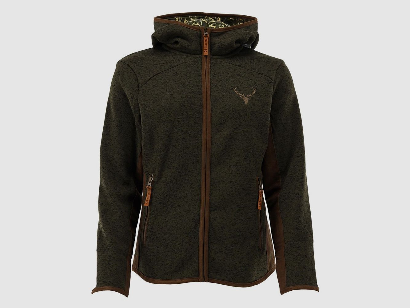 OS Trachten Fleecejacke mit Kapuze Schilf