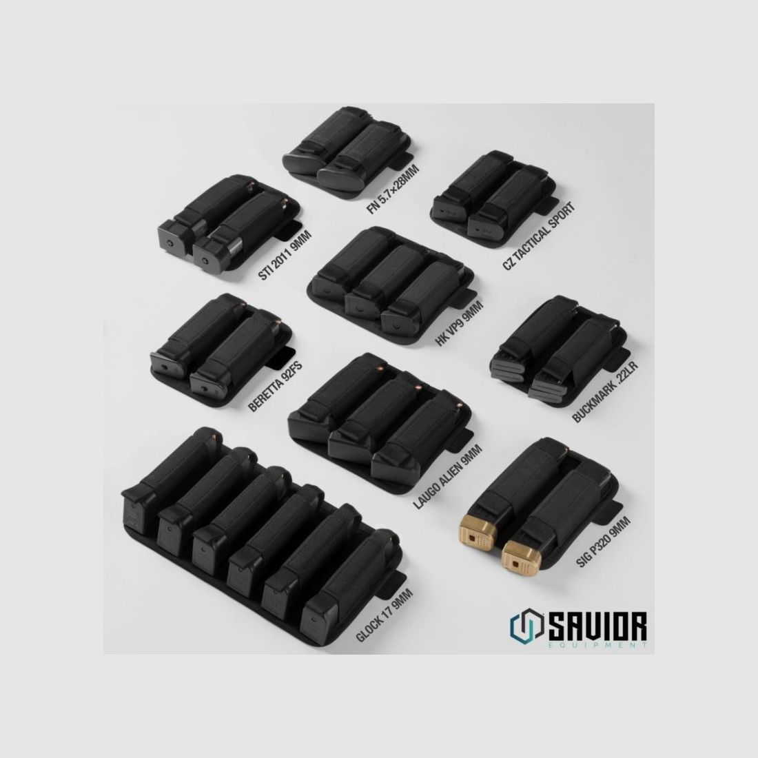 Savior – Porta caricatori per pistola, 6 scomparti, BLK, immagine 3 di 3
